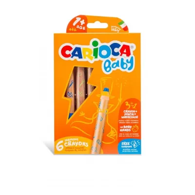 Creioane colorate 6 culori 3 in 1 CARIOCA Baby-img