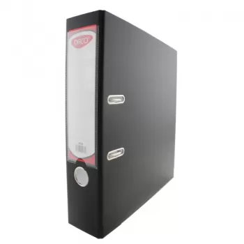 Biblioraft plastifiat negru, 75 mm Daco-1