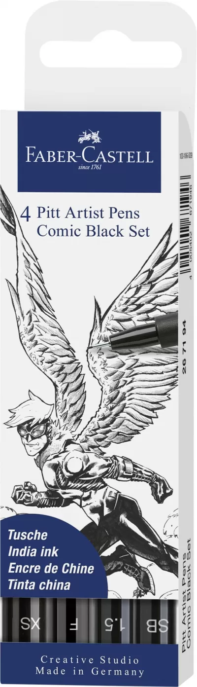 Pitt artist pen set 4 comic negru Faber-Castell-img