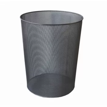 Cos gunoi negru, plasa metalica, pentru birou, Ecada-1