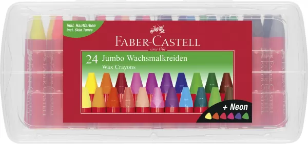 Creioane cerate 24 culori jumbo cutie plastic Faber-Castell-1-IMG-slider