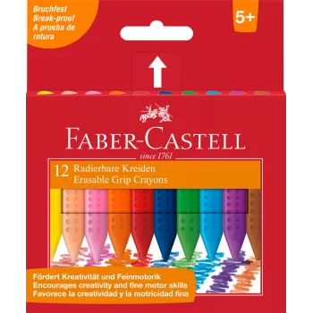 Creioane colorate plastic 12 culori grip Faber-Castell-1