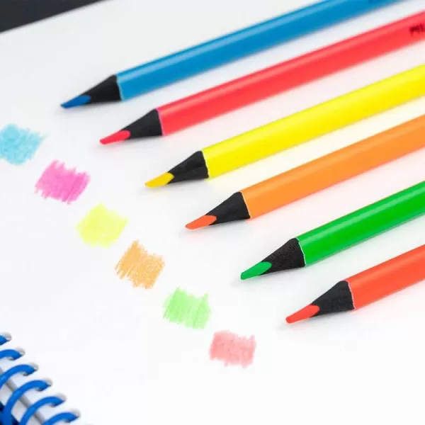 Creione colorate 6 culori Fluo lemn negru MILAN-3-IMG-slider