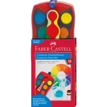Acuarele 12 culori connector rosu 2022 Faber-Castell-1