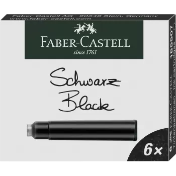 Cartuse cerneala mici negre 6 buc/cutie Faber-Castell-1