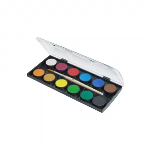 Acuarele 12 culori tip pastila 24 mm, pensula inclusa Faber-Castell-1-IMG-nav