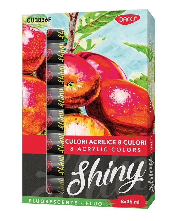 Culori acrilice fluorescente 8 culori x 36 ml Daco CU3836F-1-IMG-slider