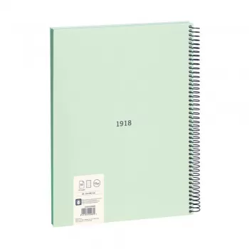 Caiet studentesc cu spira premium Milan, 80 de file, hartie 95g/mp, dictando, coperta verde-4