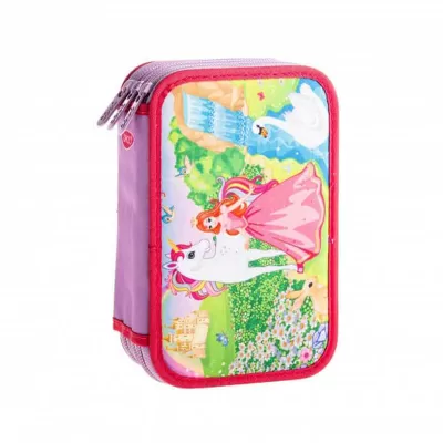 Penar fete cu 3 fermoare echipat cu 46 de piese, unicorn Princess Daco PE3019E-img