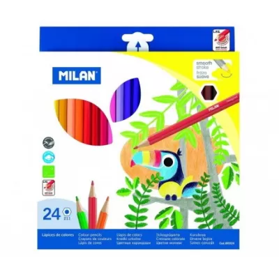 Creioane colorate hexagonale, 24 culori Milan-img