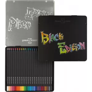 Creioane colorate 24 culori black edition cutie metal Faber-Castell-4-IMG-nav