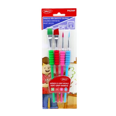 Pensule pictura set 4 bucati, par sintetic colorat Daco PN294P-img