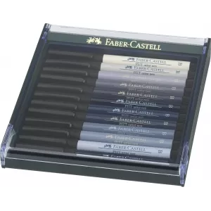 Cutie 12 culori pitt artist pen nuante de gri Faber-Castell-1-IMG-nav