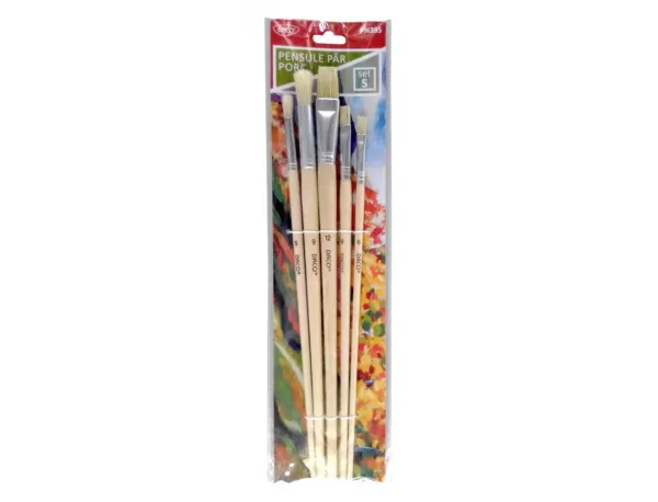 Pensule pictura set 5 bucati, par de porc, cu coada lunga Daco PN395-1-IMG-slider