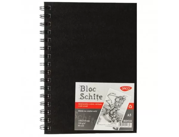 Sketchbook - bloc schite A5, 100g/mp, 80 file DACO BD510-1-IMG-slider