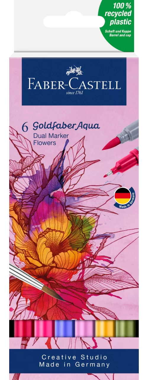 11-Marker-solubil-2-capete-set-6-buc-flori-goldfaber-Faber~Castell