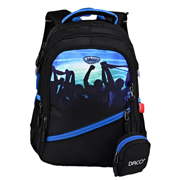 Ghiozdan clasa pregatitoare baieti, negru, imprimeu Suporteri, 38 cm Daco GH3511-1-IMG-slider