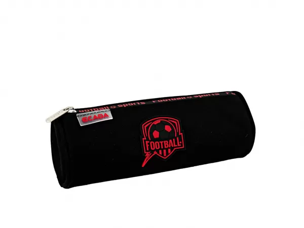 Penar etui negru, imprimeu sigla fotbal, 1 fermoar printat Ecada 786610-1-IMG-slider