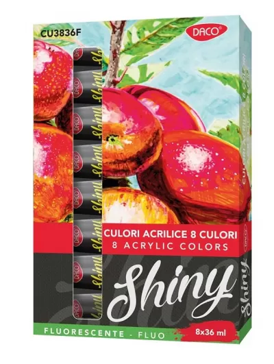 Culori acrilice fluorescente 8 culori x 36 ml Daco CU3836F-img