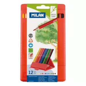 Creioane colorate, 12 culori, in cutie de plastic Milan-1-IMG-nav