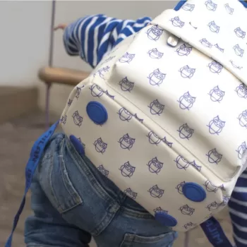 Ghiozdan gradinita, crem, imprimeu bufnita, 33 cm Milan-5
