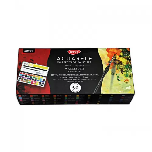 4-Acuarele-50-culori-tip-pastila-in-cutie-metalica-Daco-AR050