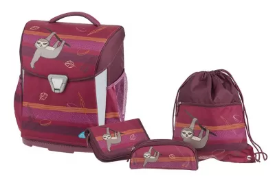 Ghiozdan scolar fete rosu Lazy Lewis + penar, etui, sac sport SCHNEIDERS-img