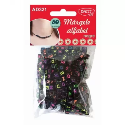 Accesorii craft - AD321 Mărgele alfabet negre DACO-img