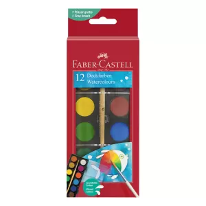 Acuarele 12 culori tip pastila 24 mm, pensula inclusa Faber-Castell-2-IMG-nav