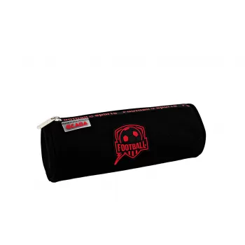 Penar etui negru, imprimeu sigla fotbal, 1 fermoar printat Ecada 786610-1