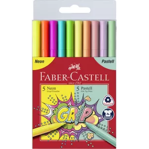 Carioca 10 culori pastel si neon grip Faber-Castell-1-IMG-nav