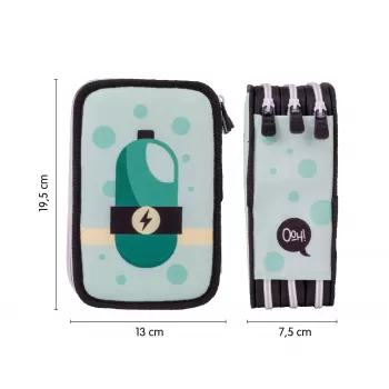 Penar 3 compartimente, echipat cu 49 piese, Aliens Green Milan 1364ALNGR-2