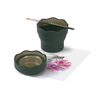 Pahar pictura pliabil, Clik&Go verde, Faber-Castell-1