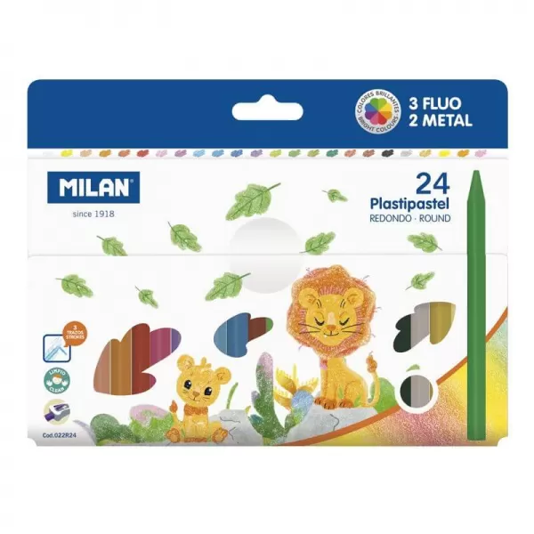 Creioane cerate, corp rotund, 24 culori  Milan-1-IMG-slider