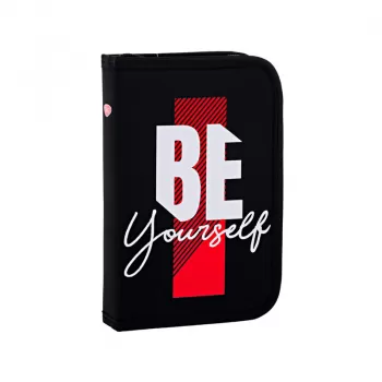 Penar scoala 1 fermoar, neechipat, negru, imprimeu Be Yourself Daco PE1954-1