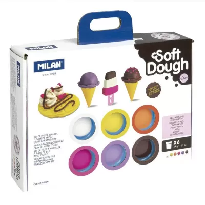 Plastilina 6 culori x 59 gr, plus forme Ice Creams and Waffles Milan-img
