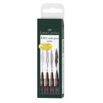 Pitt artist pen set 4 buc sepia Faber-Castell-1