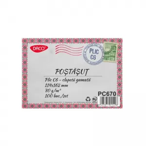 Plic C6 gumat alb, set 100 buc, Daco PC670-2-IMG-nav