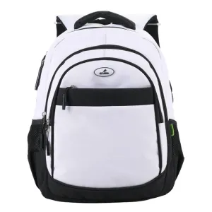 Ghiozdan copii alb cu insertii negre, gimnaziu si liceu, 46 cm Ecada 61449-1-IMG-nav