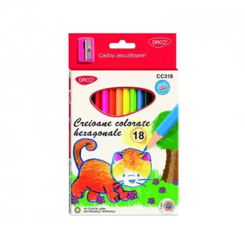 Creioane colorate 18 culori DACO CC318-2