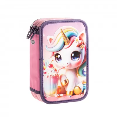 Penar 3 compartimente fete neechipat, unicorn Daco PE3024-img