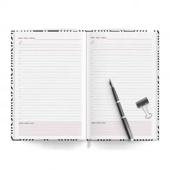 Agenda A5 nedatata, 208 pagini, Black & White-2