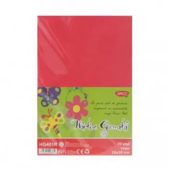 Hârtie gumată 10 coli DACO rosu-1