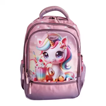 Ghiozdan fete clasa 0, imprimeu unicorn, 38 cm Daco GH3018-1