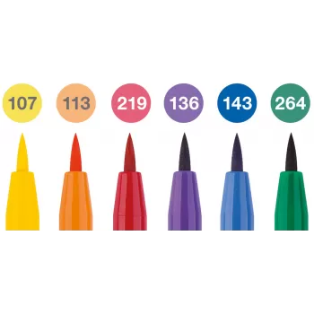 Pitt artist pen set 6 buc culori de baza 2022 Faber-Castell-2