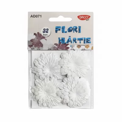 Flori de hartie albe - accesorii craft - Daco AD071W-img