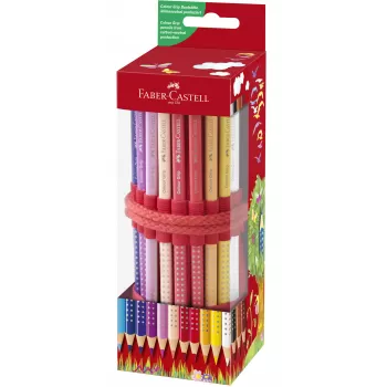 Creioane colorate Faber-Castell, 18 culori Grip cu ascutitoare Sleeve in rollup-1