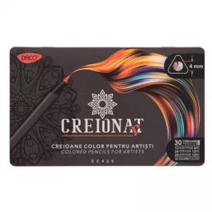 Creioane colorate bicolore in cutie metalica, set 30 Daco CC430-2-IMG-nav