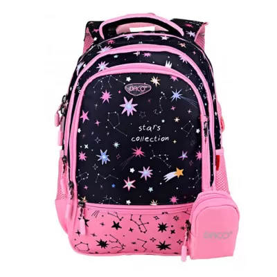 Ghiozdan fete clasa 0, Star collection, negru, 38 cm Daco GH3017-img