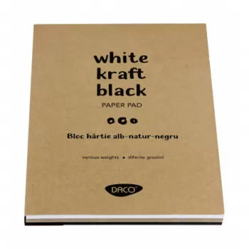 Bloc desen A4 Alb-Natur-Negru, 60 file DACO BD403-1